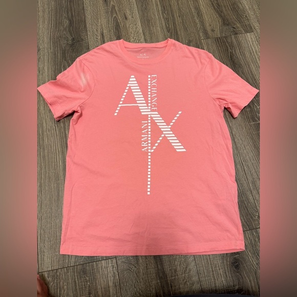 Armani Exchange Men’s Pink Logo T Shirt Size S - Picture 1 of 5